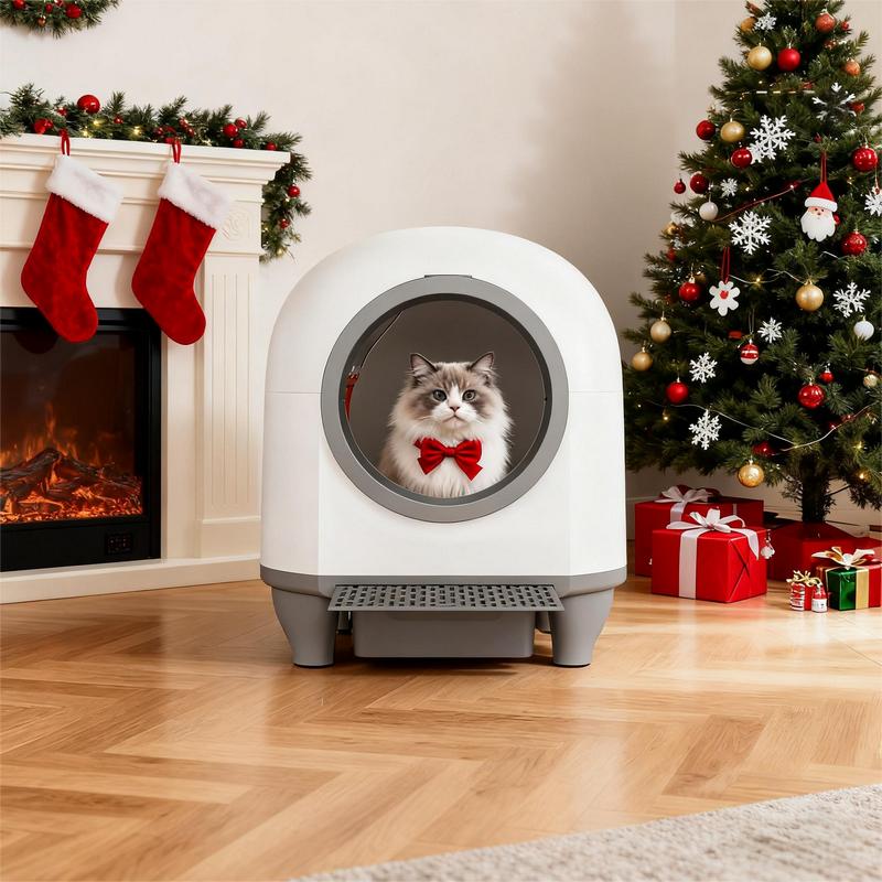 Smart Low-Noise Auto-Cleaning Litter Box 90L Self Cleaning Cat Litter Box APP-Controlled via 2.4G WiFi with Smart Sensors, Safety Protection, Easy Maintenance, Easy Setup